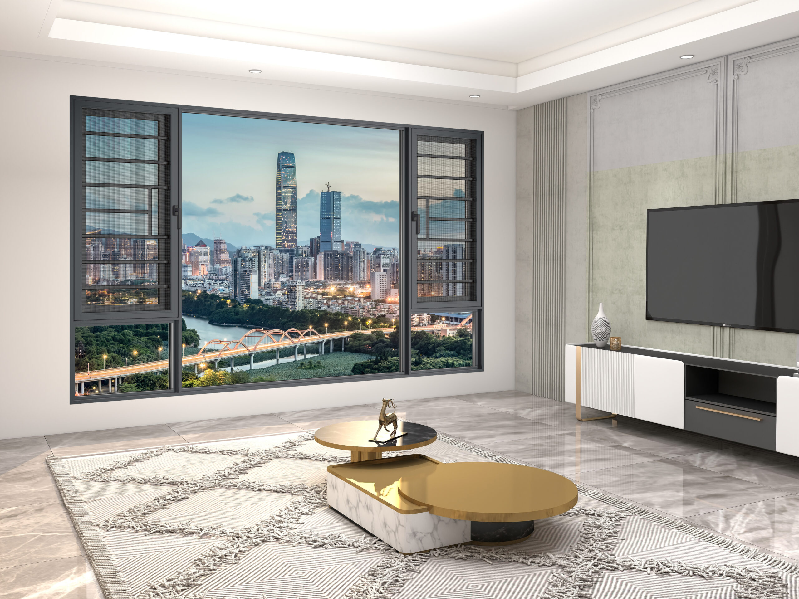 75 113 Series Thermal Break Window with Integrated Screen